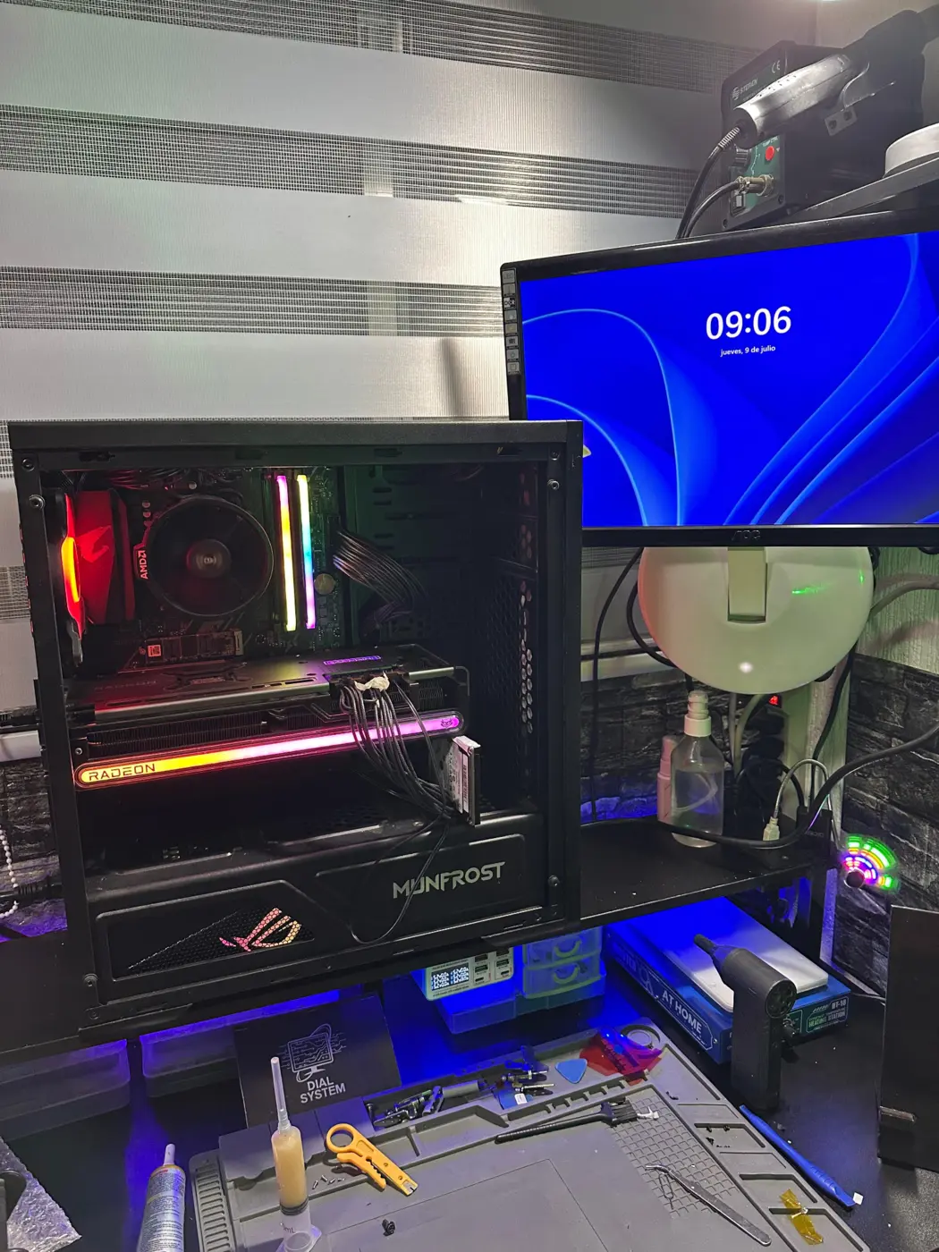 PC Gamer de Samuel durante pruebas de funcionamiento